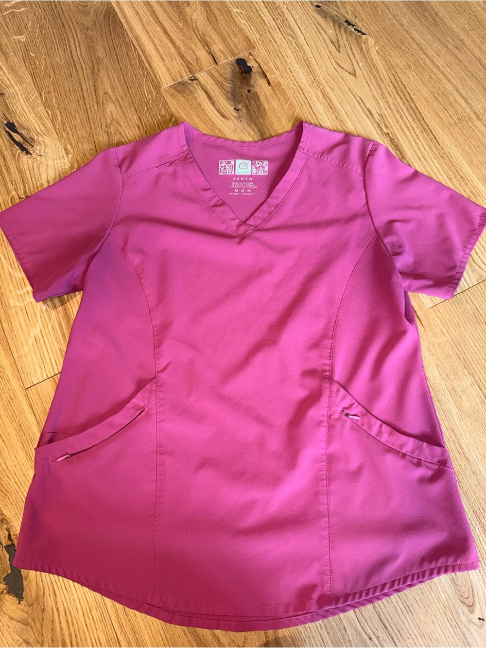 Pink women’s wonderwink scrub top